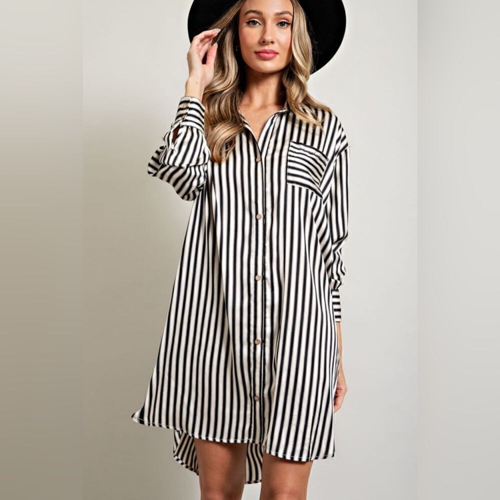 933. STRIPE SHIRT MINI DRESS - Picture 5 of 10